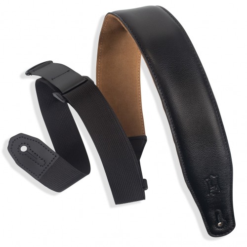 LEVY'S RIGHT HEIGHT STRAP 2,5 LEATHER BLACK