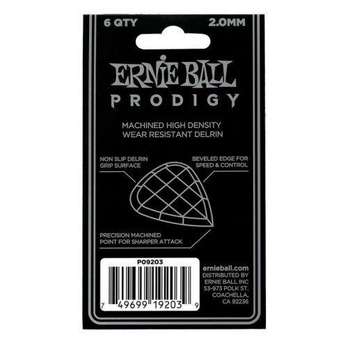 ERNIE BALL 9203 PICKS PRODIGY MINI WHITE 2.0 mm 6 PCS